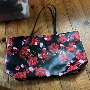 Black and Red Victoria's Secret Tote Bag